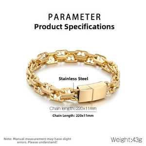 Tableau détaillé des tailles du bracelet à double rangée dorée avec fermoir magnétique