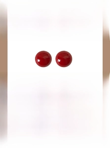 Detail specifications of 925 silver pin red pearl stud earrings in various sizes