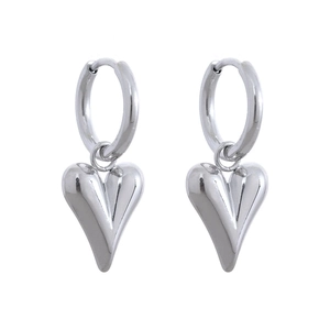 Orecchini a cuore in argento minimalisti con design a cerchio in acciaio al titanio