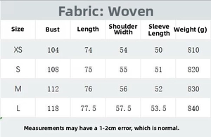 Size chart for women's wool-blend coat with scarf detail showing exact measurements