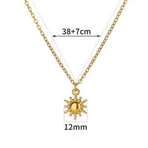 Detailansicht der 38cm Kette mit 7cm Verlängerung und 12mm Sonnenanhänger