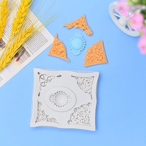 Silikonform für Fondant-Kuchendekoration mit europäischem Relief und Diamantrahmen