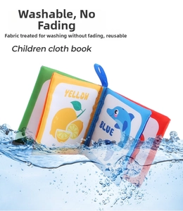 Libro in tessuto per neonati lavabile e resistente ai colori con funzioni impermeabili