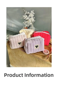 Detailed view of quilted cotton cosmetic bags with black cat patches in multiple colors