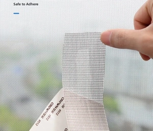 Close-up of gray self-adhesive mesh screen repair tape with Crown 512 backing paper