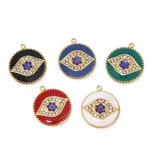 Set bunter Evil-Eye-Anhänger aus Edelstahl mit Kristallakzenten für DIY-Schmuckdesign