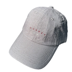 Berretto da baseball unisex in cotone grigio con ricamo Journey 007 e visiera