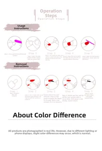 Detailed step-by-step guide for applying and removing matte press on false nails
