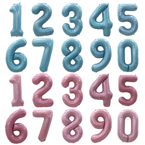 Set of large 40 inch blue and pink foil number balloons for birthday party decoration