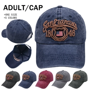 Vintage Washed Cotton Baseball Cap San Francisco 1846 Embroidery Outdoor Sun Protection Retro Sport Adjustable Hat Unisex