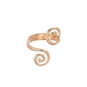 Elegant gold spiral open cuff bracelet with a minimalist vintage metal design for women