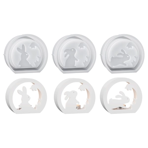 DIY Easter Bunny hollow candle holder silicone molds for resin and plaster table decor
