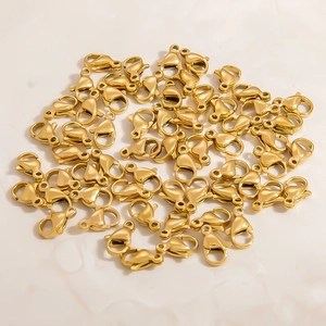Bulk gold 18K plated stainless steel lobster clasps for DIY jewelry making and crafts