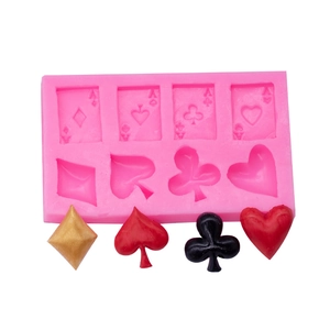 Molde de silicona de cartas de póker para resina o decoración de tartas de chocolate