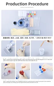 Kit iniziale in resina epossidica fai-da-te con procedura di produzione e strumenti vari