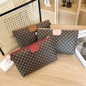 Vintage Print Crossbody Bag PU Leather Small Square Handbag With Zipper For Women Casual Fashion Shoulder Bag