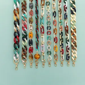 120CM versatile DIY mixed color resin bag chain straps with detailed size specifications
