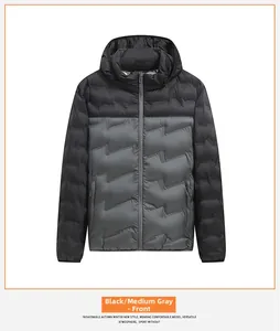 Vorderansicht der Herren-Graphenjacke mit schwarz-grauem Colorblocking und Z-Steppung