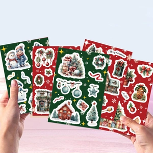 Set of 8 sheets Christmas stickers for DIY phone cases and notebooks decoration