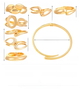 Detailed size and weight specifications for gold alloy wide punk spring cuff bracelets