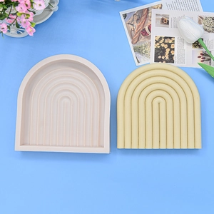 Arch rainbow silicone mold for DIY candles and soaps with modern U-shaped textures