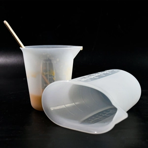 500ml translucent silicone measuring cup set with scale for DIY resin mixing and baking