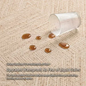 Waterproof vintage French style beige carpet with liquid-repellent weave for living rooms