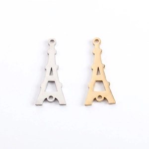 Eiffelturm Schmuckherstellung Anhänger Spiegelpolierter Edelstahl Charms DIY Zubehör Mode