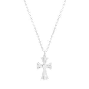 Elegant S925 sterling silver cross pendant necklace with minimalist chain for women