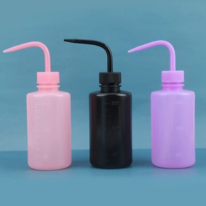 Bouteille De Rinçage En Plastique Avec Bec Étroit Courbé Graduée Pour Nettoyage De Cils Tatouage Jardin Laboratoire