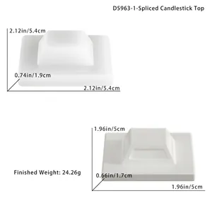 Dimensions détaillées des moules en silicone blanc pour bougeoir de Noël DIY