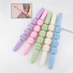 Rouleaux de massage des jambes à cinq billes en couleurs macaron avec poignées