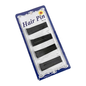 Set of 20 black bobby pins with ball tips on card for secure daily hair styling