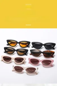 Detailed view of various colorful cat eye sunglasses with internal frame specifications