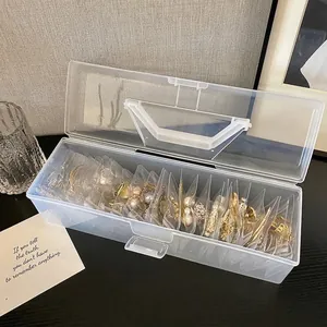 Transparent Plastic Jewelry Storage Box Portable Handle Anti Oxidation Sealed Bags Organizer Earrings Necklace Rings Travel