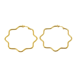 Minimalist 18K gold-plated stainless steel star-shaped hoop earrings for women