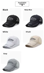 Five assorted breathable mesh baseball caps with New York embroidery in a grid layout