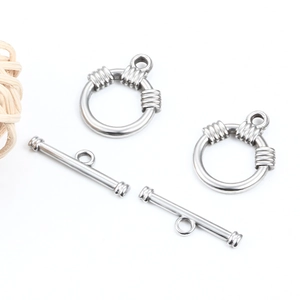 Fermoirs à bascule OT en acier inoxydable pour création de bijoux DIY et colliers artisanaux