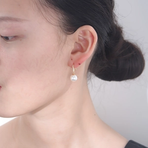 925 silver pearl drop earrings with gold hooks and sparkling stones for women