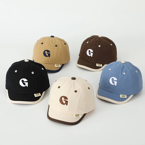 Toddler cotton baseball cap with G letter embroidery in multiple retro color options