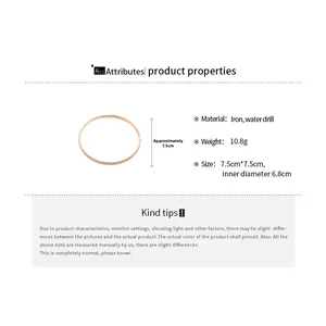 Detailed size specifications for a rose gold rhinestone bangle with 6.8cm inner diameter
