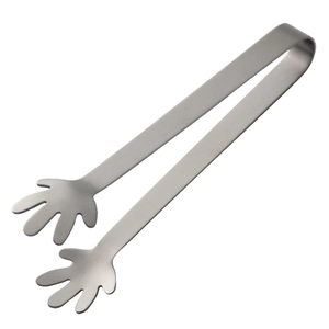 Nordic stainless steel sugar tongs with creative hand-shaped heads on white background