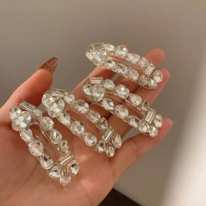 Elegant rhinestone zircon hair clips set with clear crystal embellishments for women