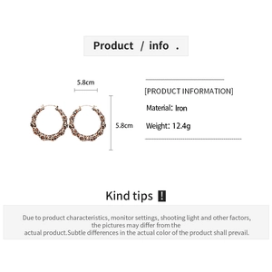 Spécifications de taille pour boucles d'oreilles créoles léopard style bambou en marron