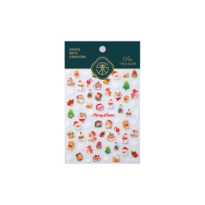 3D embossed Christmas nail stickers featuring Santa and Shiba Inu designs M761