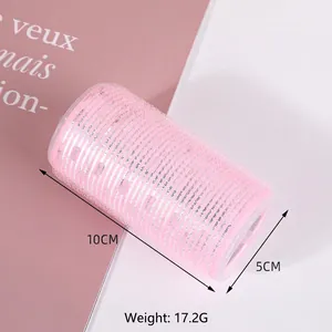 Pink self-grip hair roller for bangs, 10cm large volume curling tool for styling