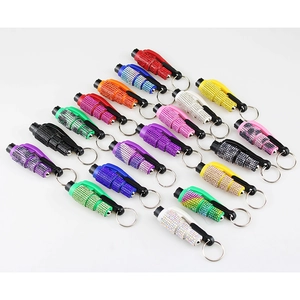 Rhinestone Car Safety Tool Emergency Window Breaker And Seatbelt Cutter Keychain Portable Plastic Metal Escape Tool For Unisex