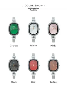 Elegant oval ladies watch featuring a diamond-set bezel and stainless mesh strap
