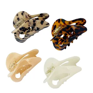 Acetate Hair Claw For Women Moon Shape Leopard Print Tortoiseshell Hair Clip Non-Slip Strong Hold Fashion Hair Accessory