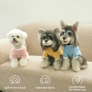 Pet T-Shirt Ribbed Solid Color Dog Vest Soft Breathable Undershirt Casual Puppy Cat Clothing